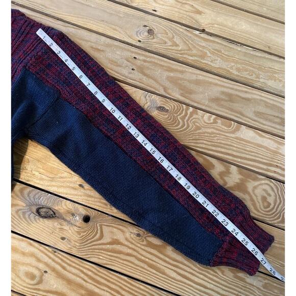 Vintage Giani Leone Sweater With Leather Size Medium Men’s Red Pullover - Picture 7 of 7